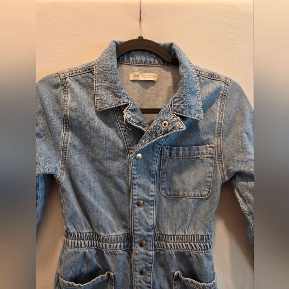 Zara Z1975 Denim Utility Boilersuit 90s Retro Vintage inspired 100% Cotton - Picture 5 of 12
